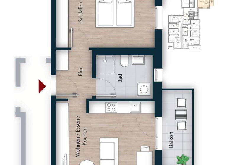 Wohnung zum Kauf provisionsfrei 285.000 € 2 Zimmer 48 m² 1. Geschoss Bahnhofstraße 20 Feucht 90537