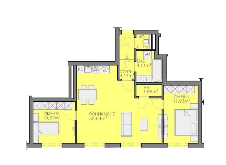 Wohnung zum Kauf - Erstbezug 395.000 € 3 Zimmer 66,6 m² EG Wien 1180