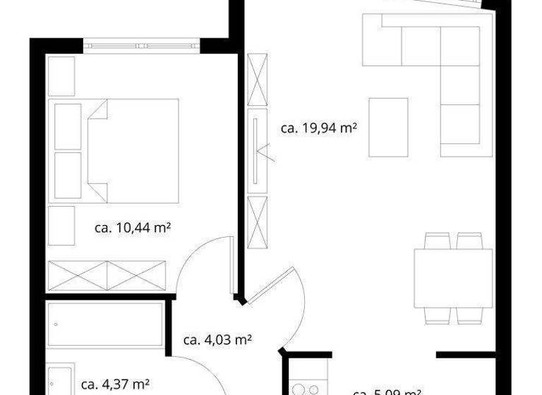 Wohnung zur Miete 654 € 2 Zimmer 43,9 m² 1. Geschoss Wien 1150