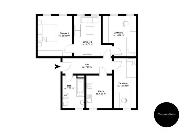 Wohnung zur Miete 870 € 4 Zimmer 87 m² 3. Geschoss Georg-Schwarz-Straße 188 Leutzsch Leipzig / Leutzsch 04179
