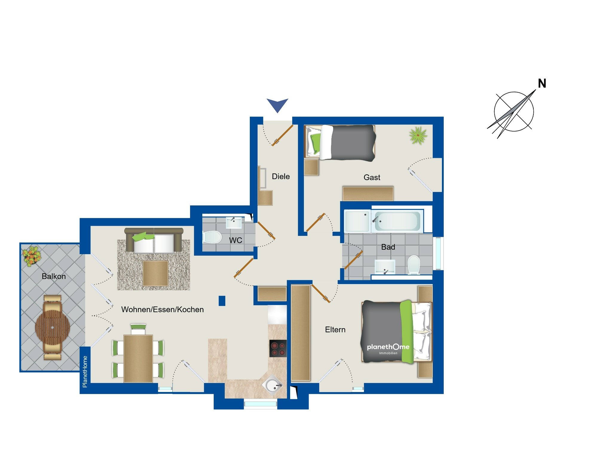 Wohnung zum Kauf 335.000 € 3 Zimmer 75,2 m²<br/>Wohnfläche 1.<br/>Geschoss Fischbach Nürnberg 90475