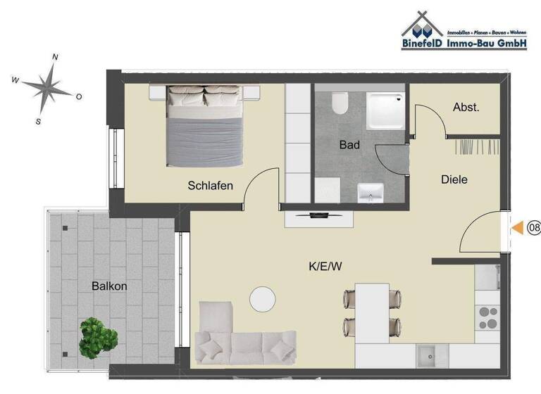 Wohnung zum Kauf provisionsfrei 235.800 € 2 Zimmer 56 m² Donaueschingen 78166