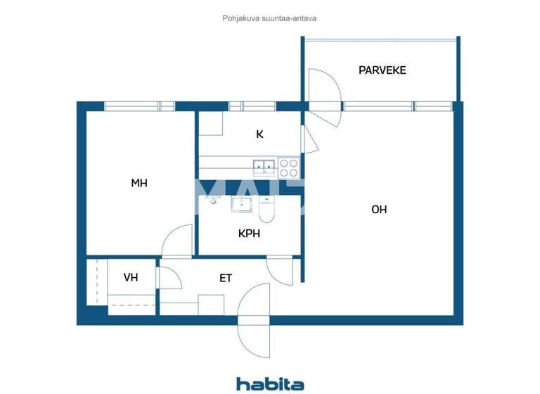 Studio zum Kauf 179.000 € 2 Zimmer 47 m² 6. Geschoss Elsankuja 2 Espoo 02230