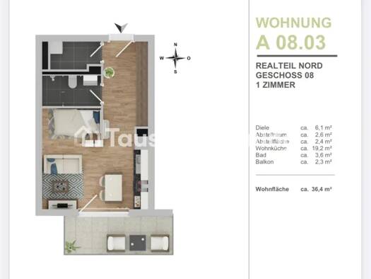Wohnung zur Miete Tauschwohnung 875 € 1 Zimmer 36 m² 8. Geschoss Alsterdorf Hamburg 22297