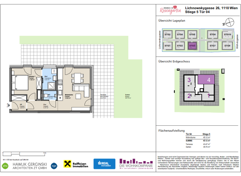 Wohnung zum Kauf provisionsfrei 310.341 € 2 Zimmer 45,3 m² EG Wien 1110
