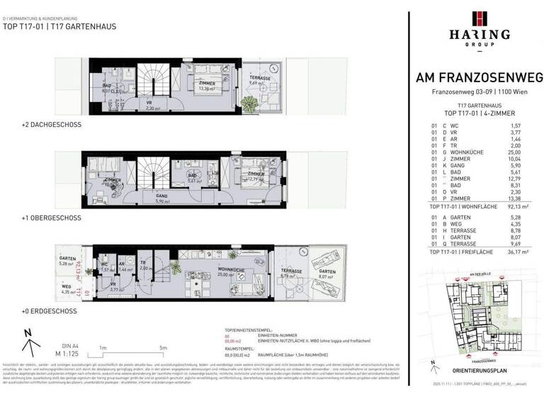 Reihenmittelhaus zum Kauf - Erstbezug 643.500 € 4 Zimmer 92,1 m² Franzosenweg 3-5 Wien 1100