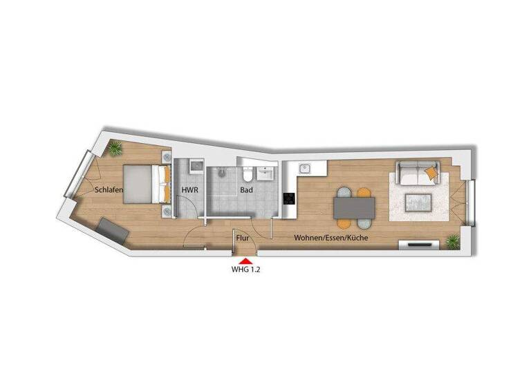Wohnung zum Kauf provisionsfrei 339.900 € 2 Zimmer 52,5 m² 2. Geschoss Großkölnstr. 53-55 Aachen 52062