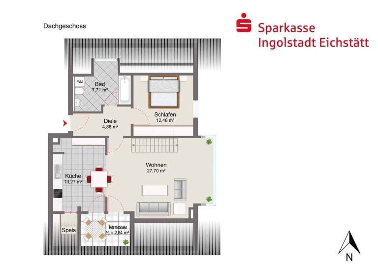 Wohnung zum Kauf 285.000 € 2 Zimmer 69 m² frei ab sofort Kothau Ingolstadt 85053