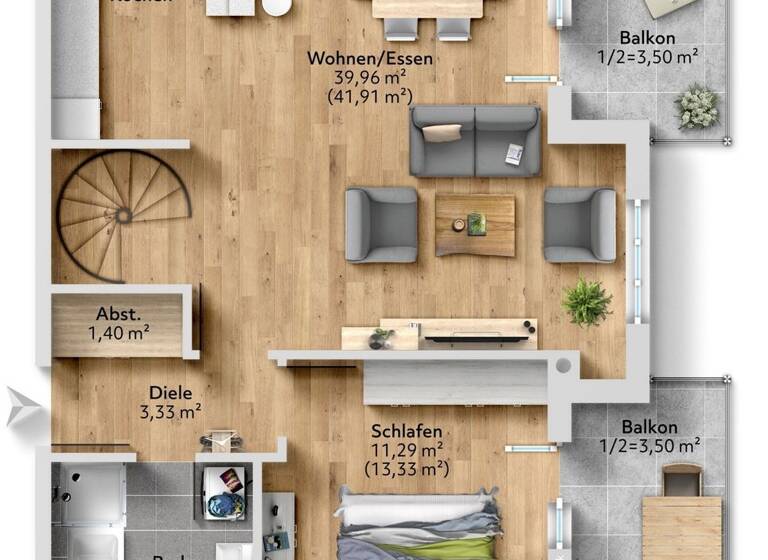 Wohnung zum Kauf 599.000 € 3 Zimmer 88,5 m² 2. Geschoss Aubing-Lochhausen-Langwied München 81249