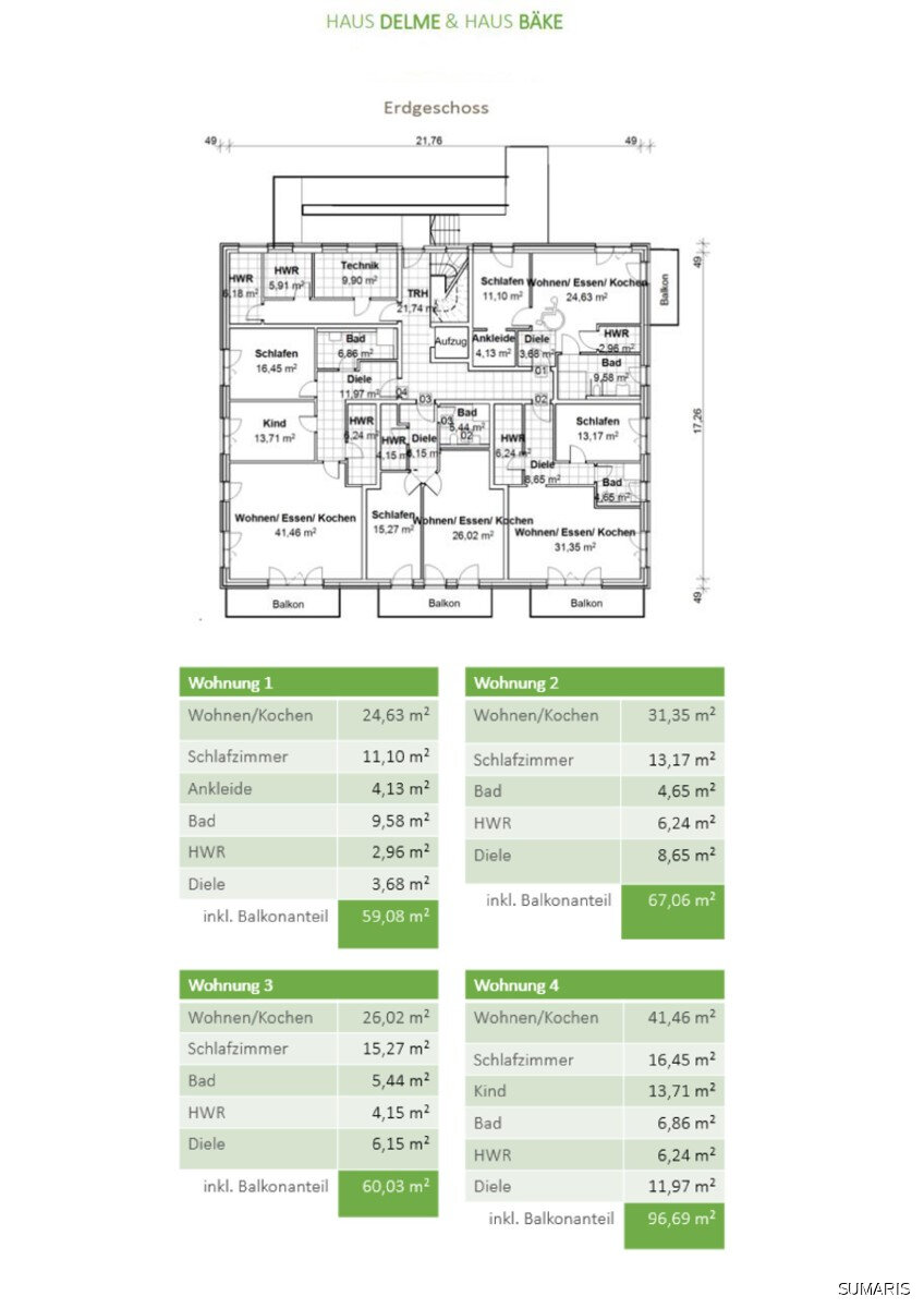 Wohnung zum Kauf 237.710 € 2,5 Zimmer 67,1 m²<br/>Wohnfläche Iprump - Stickgras II - Bezirk 2 Delmenhorst 27751