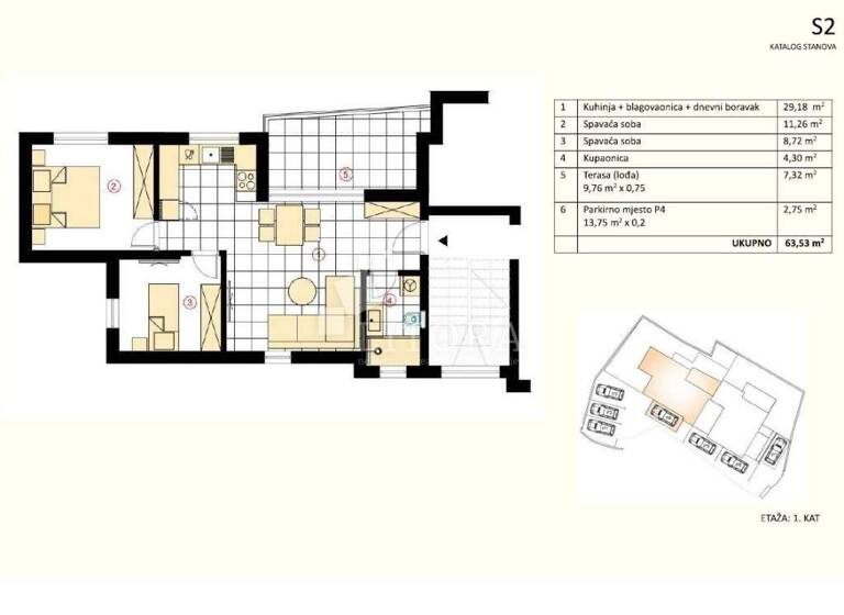 Wohnung zum Kauf 280.000 € 3 Zimmer 63 m² 1. Geschoss Murter Murter-Kornati