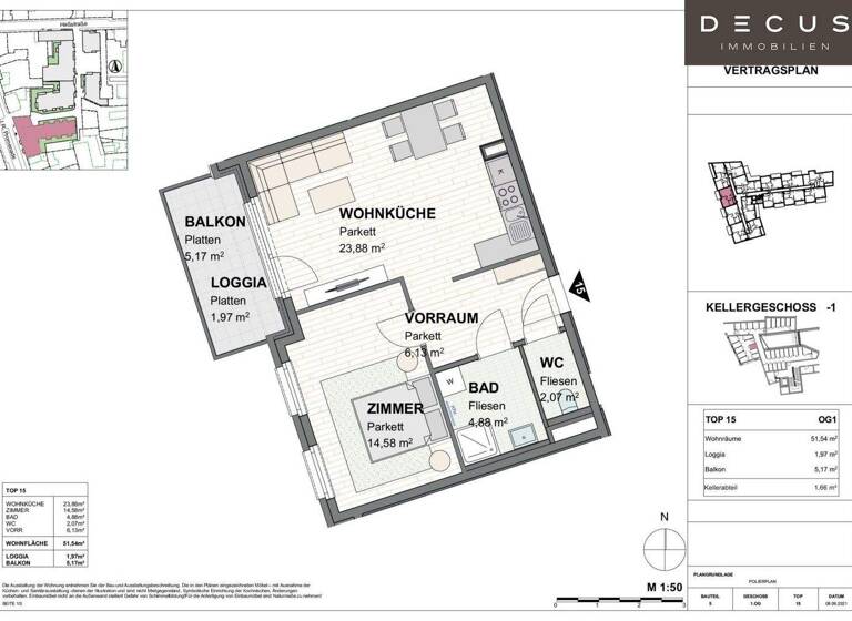 Wohnung zur Miete 583 € 2 Zimmer 1. Geschoss Teufelhof St. Pölten 3100