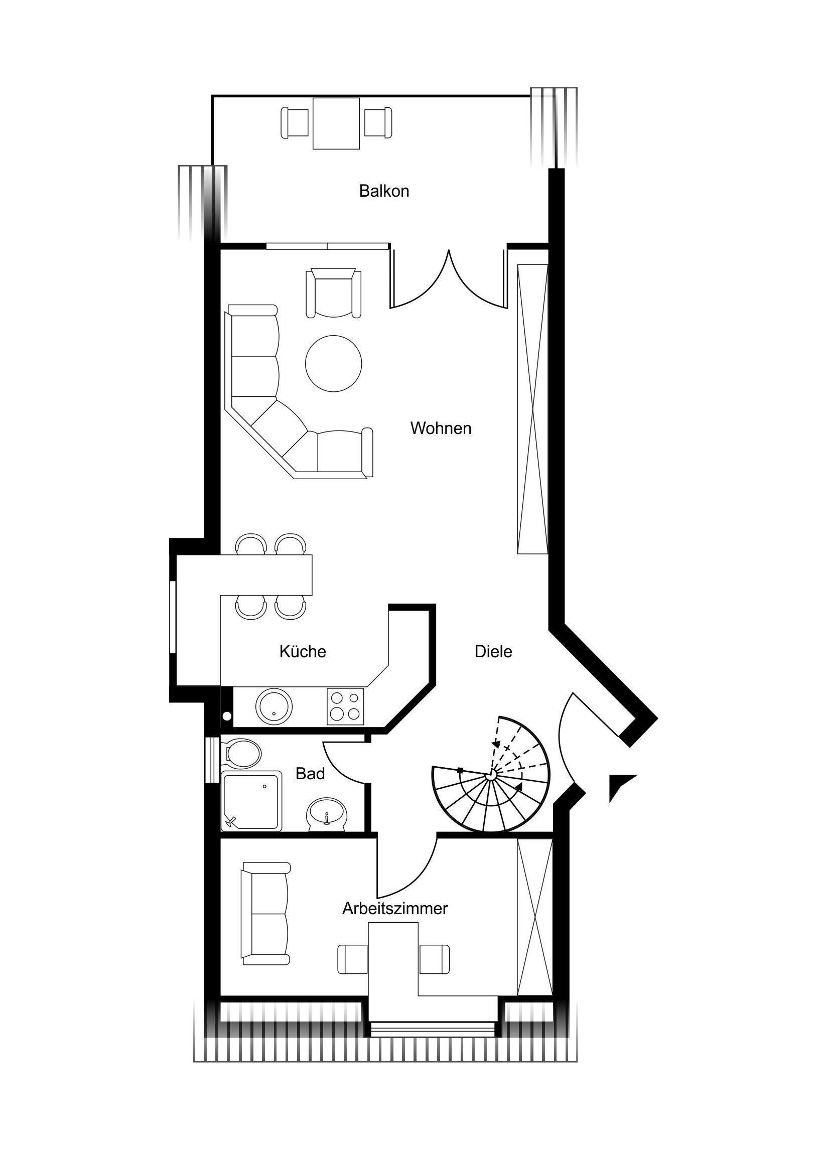 Maisonette zum Kauf 379.000 € 3 Zimmer 77 m²<br/>Wohnfläche 2.<br/>Geschoss Wahlbezirk 21 Bad Homburg vor der Höhe 61350