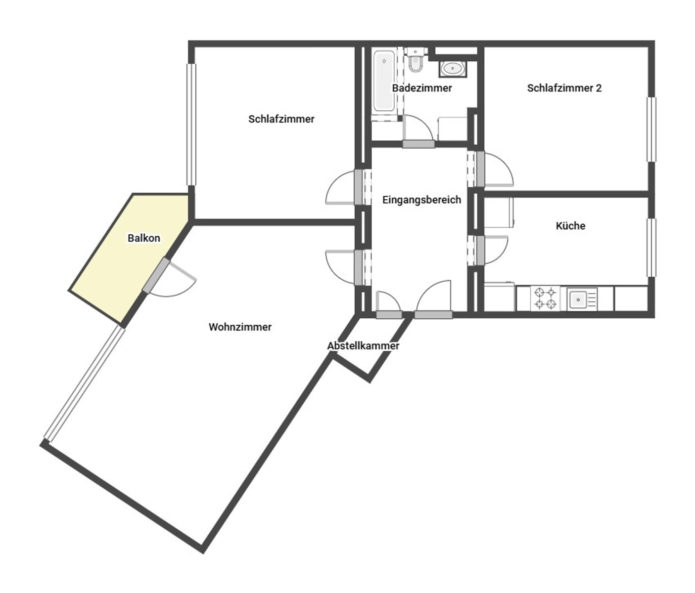 Wohnung zum Kauf 129.000 € 3 Zimmer 81,2 m²<br/>Wohnfläche 2.<br/>Geschoss Mittelmeiderich Duisburg 47137