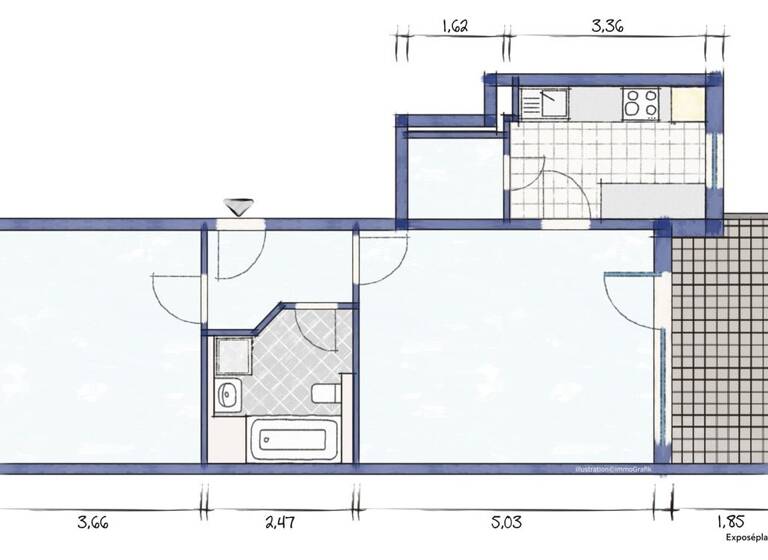 Terrassenwohnung zur Miete 750 € 2 Zimmer 57,6 m² Geschoss EG/4 frei ab sofort Tauernallee 8 A Mariendorf Berlin 12107