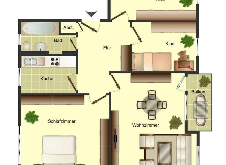 Wohnung zur Miete 519 € 4 Zimmer 70 m² 3. Geschoss frei ab 16.04.2026 Harkortstraße 19 Unna 59423