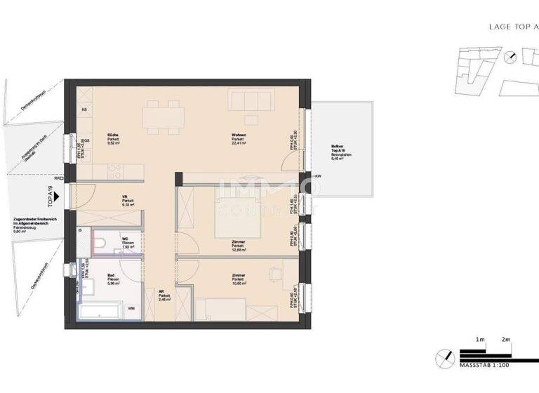 Wohnung zum Kauf - Erstbezug 346.000 € 3 Zimmer 74,8 m² Ufer Linz 4030