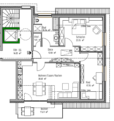 Wohnung zum Kauf 399.000 € 3 Zimmer 97 m²<br/>Wohnfläche 4.<br/>Geschoss Kirchberg Kirchberg an der Jagst 74592