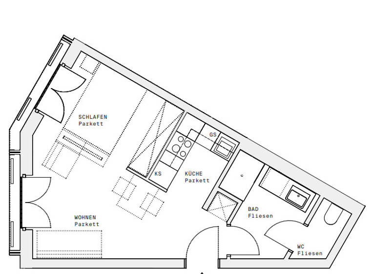 Studio zur Miete - Erstbezug 808 € 1 Zimmer 32,3 m² 14. Geschoss frei ab 01.07.2026 Wien 1220