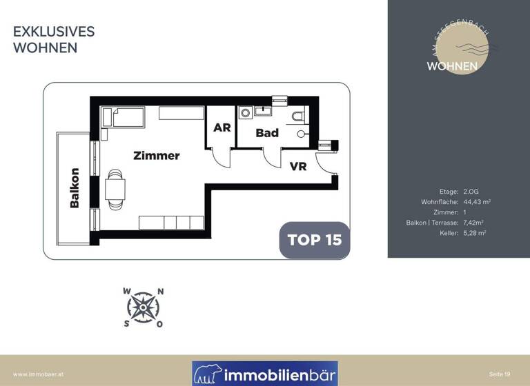 Studio zur Miete - Erstbezug 500 € 1 Zimmer 43,8 m² 2. Geschoss frei ab 01.06.2026 Binderweg 9 Steegen 4722