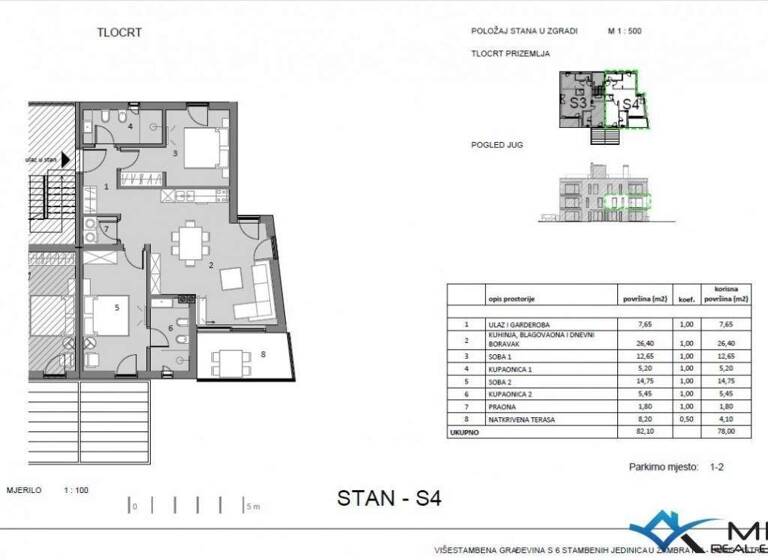 Wohnung zum Kauf 372.000 € 3 Zimmer 78 m² 1. Geschoss Centar, Luka, Finida