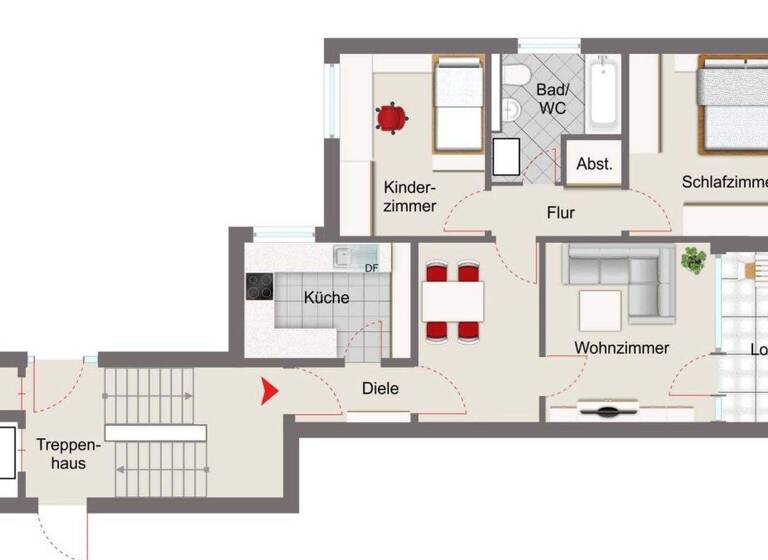 Wohnung zur Miete 3,5 Zimmer 76 m² 3. Geschoss Schmiedestraße 13 Innenstadt Herford 32051