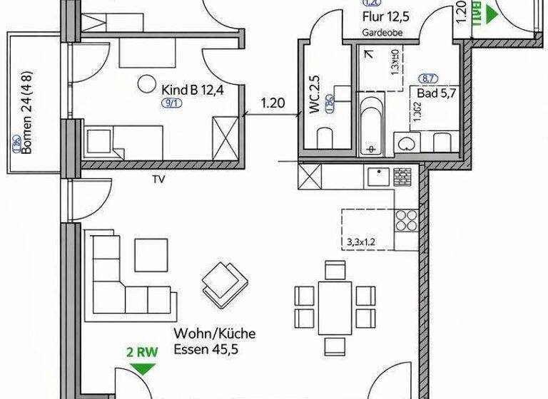 Wohnung zur Miete - Erstbezug 2.395 € 4 Zimmer 117 m² 1. Geschoss Grünlandstr. 3 Karlsfeld 85757