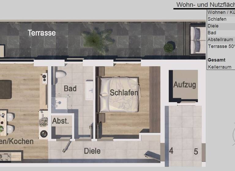 Terrassenwohnung zur Miete 800 € 2,5 Zimmer 64 m² Geschoss EG/2 frei ab 01.05.2026 Karlstraße 35/5 Geislingen Geislingen an der Steige 73312