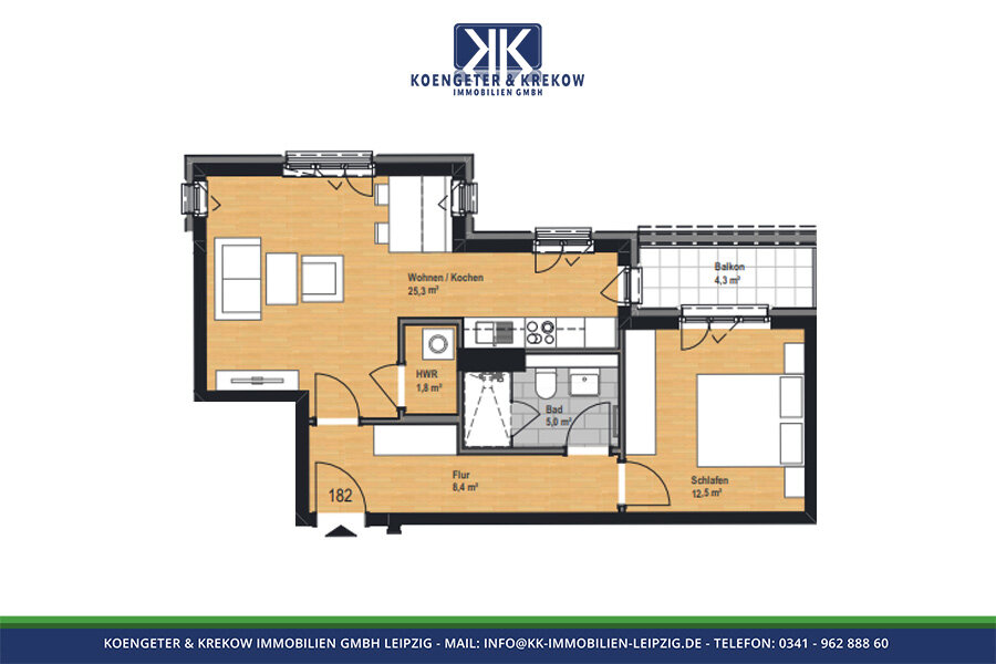 Wohnung zur Miete 803 € 2 Zimmer 57,3 m²<br/>Wohnfläche 4.<br/>Geschoss Riebeckstraße 60 Reudnitz-Thonberg Leipzig 04317