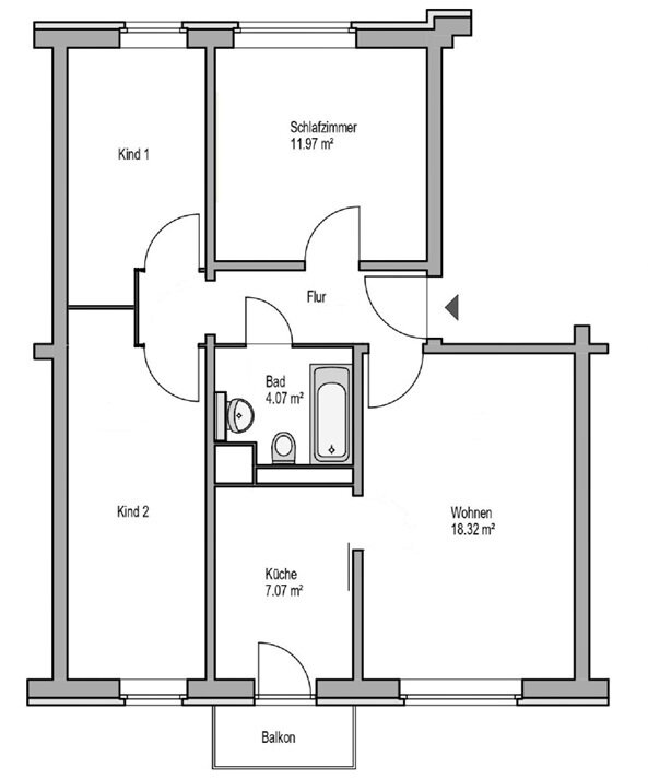 Wohnung zur Miete nur mit Wohnberechtigungsschein 473 € 4 Zimmer 71,7 m²<br/>Wohnfläche 4.<br/>Geschoss 15.02.2025<br/>Verfügbarkeit Leo-Tolstoi-Straße 1 Evershagen Rostock 18106