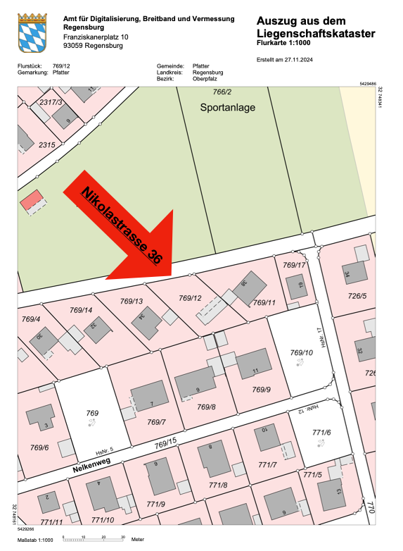 Grundstück zum Kauf 199.900 € 800 m²<br/>Grundstück Nikolastrasse 36 Pfatter Pfatter 93102