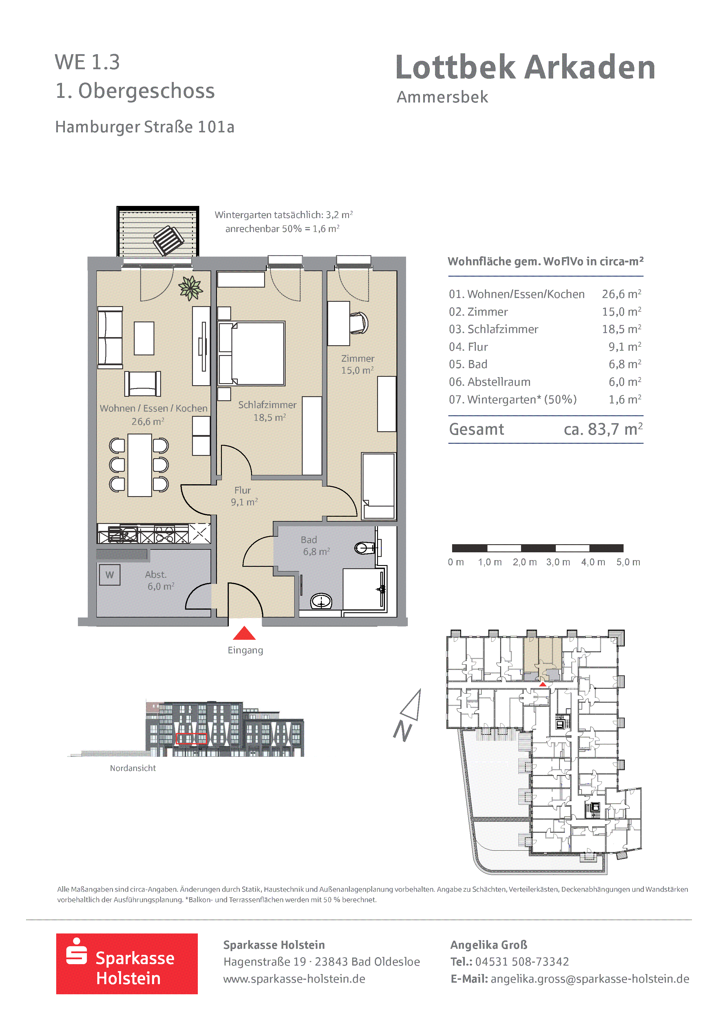 Wohnung zur Miete 1.214 € 3 Zimmer 83,7 m²<br/>Wohnfläche Hamburger Straße 101 Lottbek Ammersbek 22949