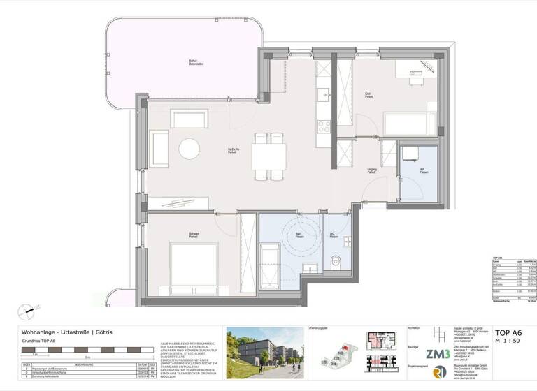 Terrassenwohnung zum Kauf - Erstbezug 530.000 € 3 Zimmer 75,2 m² 1. Geschoss Littastraße 12 Götzis 6840