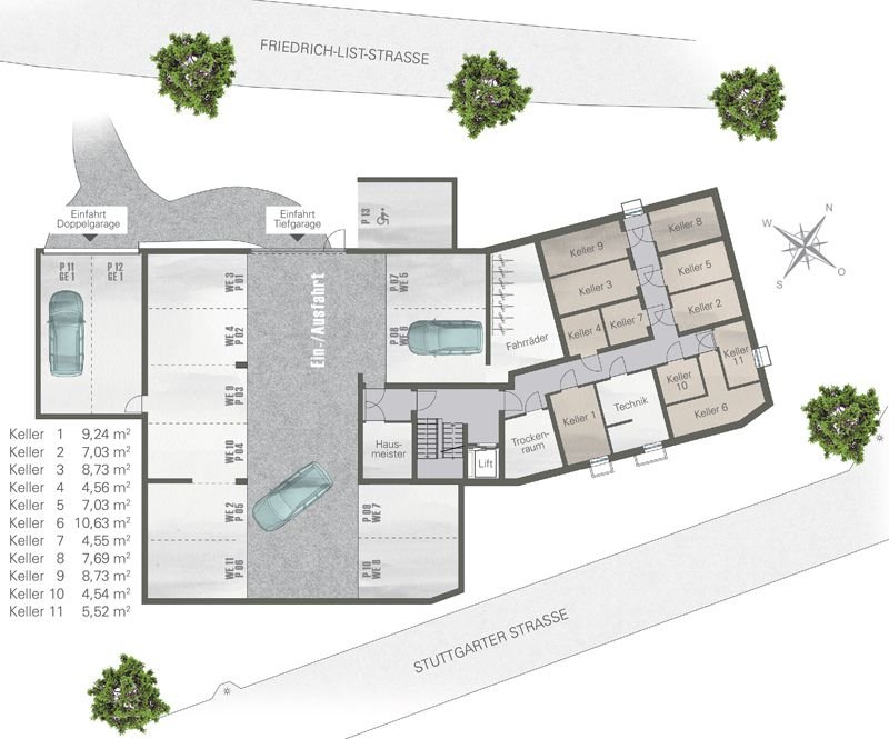 Bürofläche zur Miete provisionsfrei 3.850 € 5,5 Zimmer 217,8 m²<br/>Bürofläche Friedrich-List-Straße 3 Altstadt Böblingen 71032