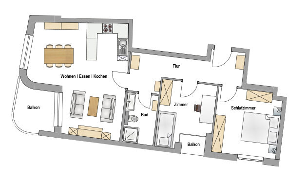 Wohnung zum Kauf provisionsfrei 351.052 € 3 Zimmer 81,6 m²<br/>Wohnfläche 1.<br/>Geschoss 01.09.2026<br/>Verfügbarkeit Stadtmitte Cottbus 03044