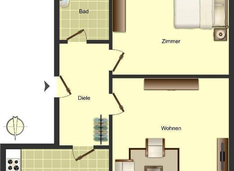Wohnung zur Miete 413 € 2,5 Zimmer 49,3 m² 2. Geschoss Röntgenstraße 13 Innenstadt Ahlen 59227