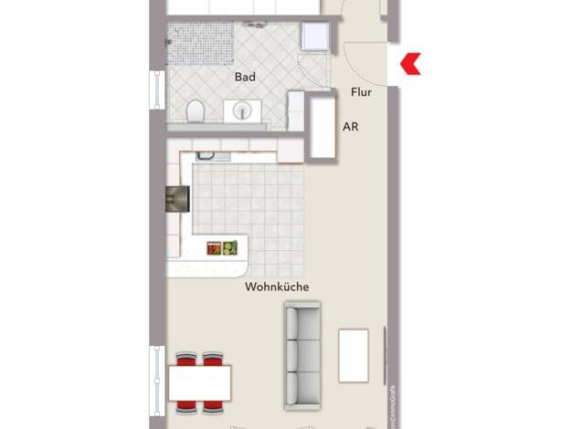 Wohnung zur Miete 857 € 2 Zimmer 71,4 m² 1. Geschoss frei ab sofort Lauingen Lauingen 89415