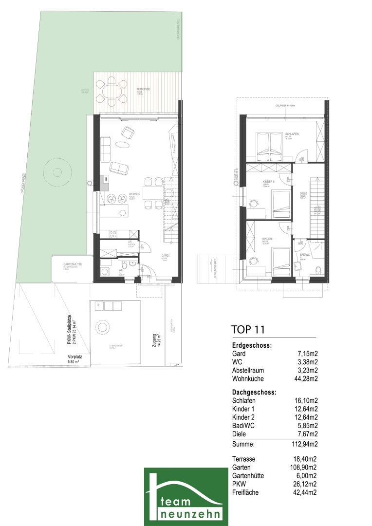 Doppelhaushälfte zum Kauf 445.001 € 4 Zimmer 111,6 m²<br/>Wohnfläche Seeallee 11 Fels am Wagram 3481