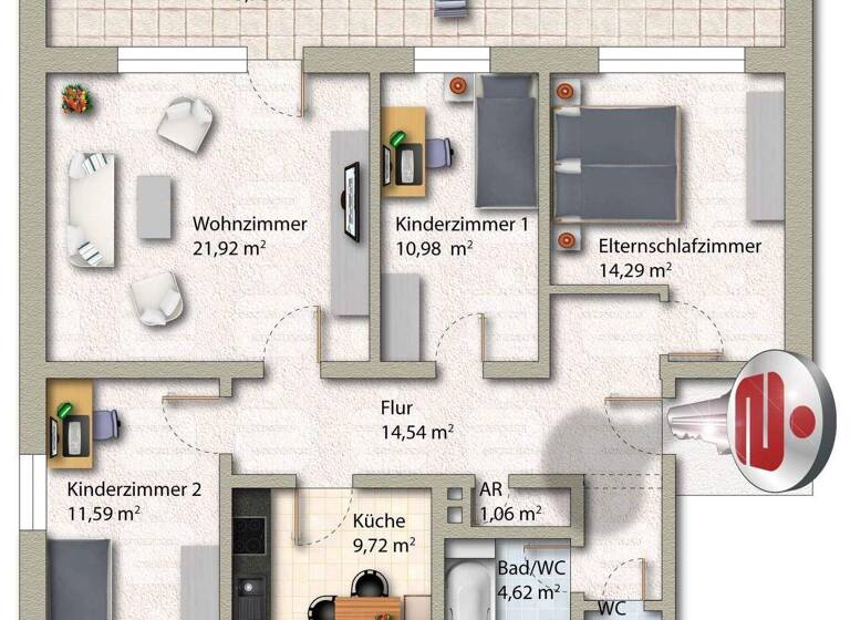 Wohnung zum Kauf 119.000 € 4 Zimmer 96,1 m² Dielingen Stemwede 32351