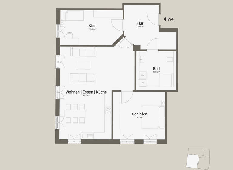 Wohnung zum Kauf 795.000 € 3 Zimmer 99 m² 3. Geschoss Annastrasse 17 Innenstadt Augsburg 86150