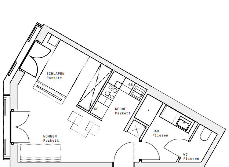 Studio zur Miete - Erstbezug 767 € 1 Zimmer 32,3 m² 12. Geschoss Wien 1220