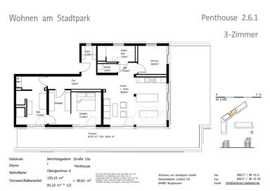 Penthouse zum Kauf provisionsfrei als Kapitalanlage geeignet 1.050.000 € 4 Zimmer 155,2 m² Berchtesgadener Straße 13a Burghausen Burghausen 84489