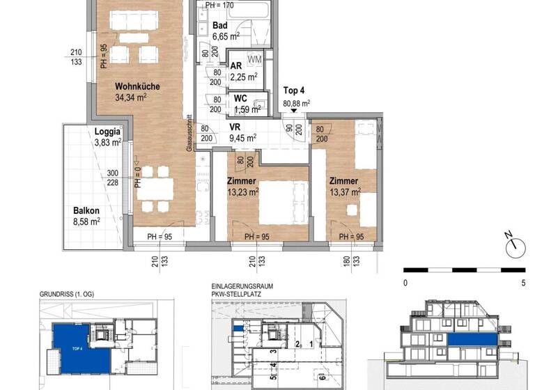 Wohnung zum Kauf - Erstbezug 3 Zimmer 80,9 m² Wien, Donaustadt 1220