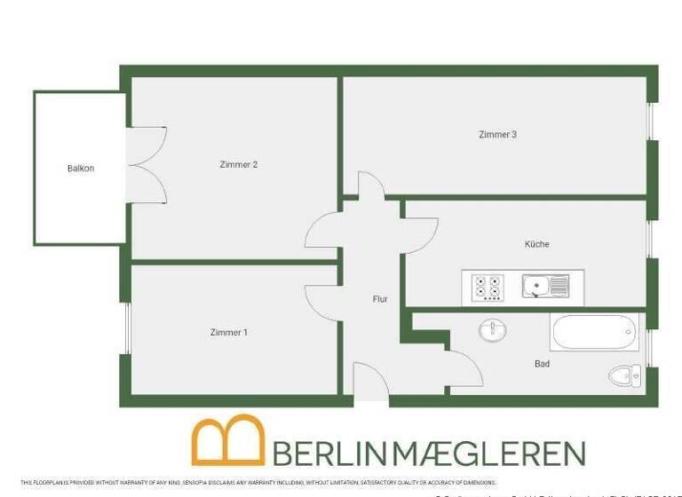 Wohnung zum Kauf 399.000 € 3 Zimmer 58,1 m² 1. Geschoss Werner-Kube-Straße 7 Prenzlauer Berg Berlin 10407