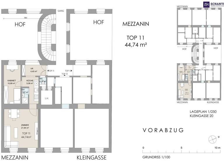 Wohnung zum Kauf 279.000 € 2 Zimmer 44,7 m² 1. Geschoss Kleingasse Wien,Landstraße 1030