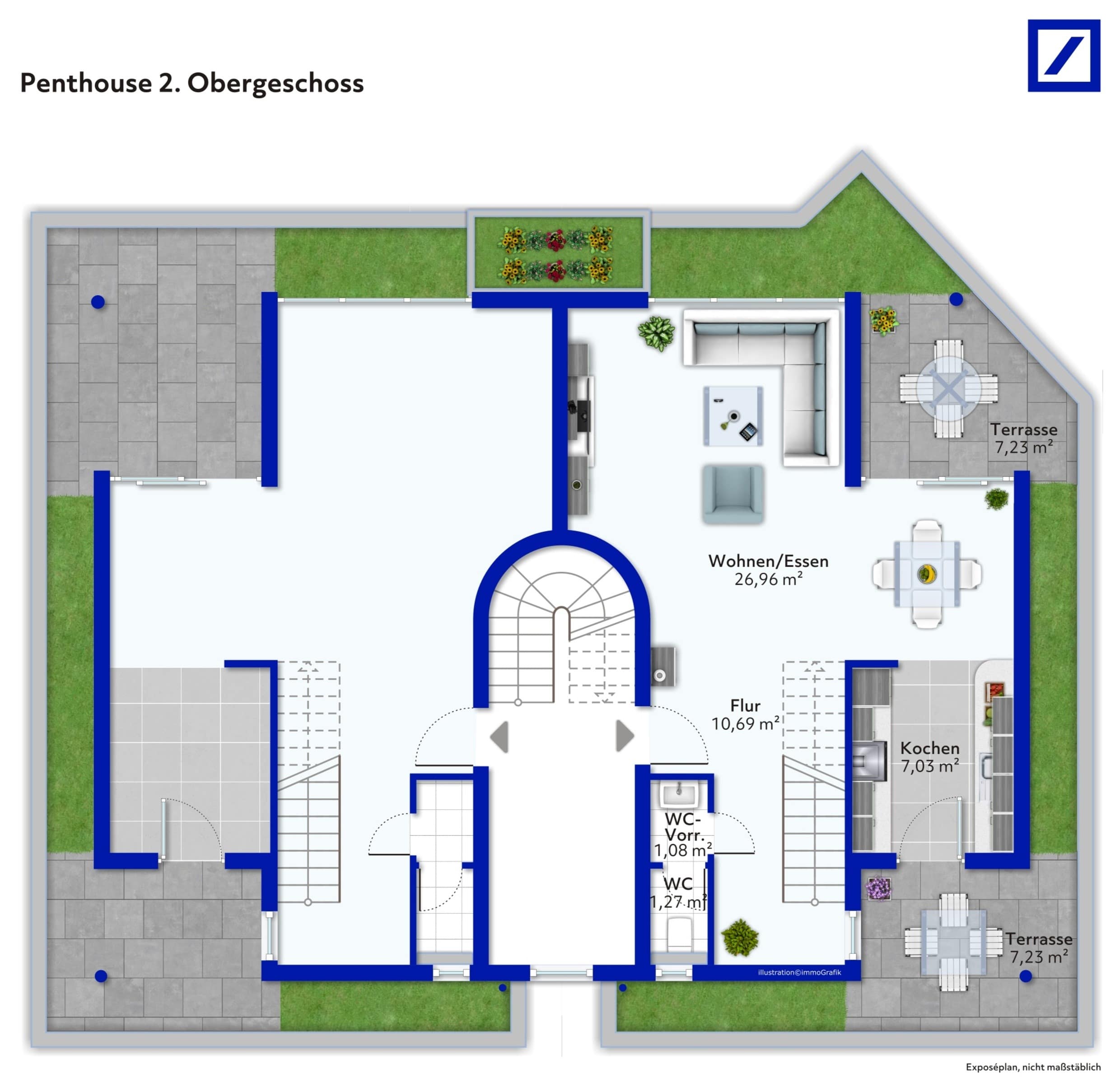 Penthouse zum Kauf provisionsfrei 285.000 € 3 Zimmer 93 m²<br/>Wohnfläche Grifflenberg Wuppertal 42119