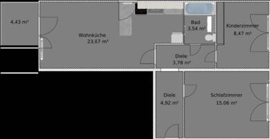 Wohnung zur Miete 333 € 3 Zimmer 61,9 m² 1. Geschoss Sachsenfelder Str. 40 Schwarzenberg Schwarzenberg/Erzgeb. 08340