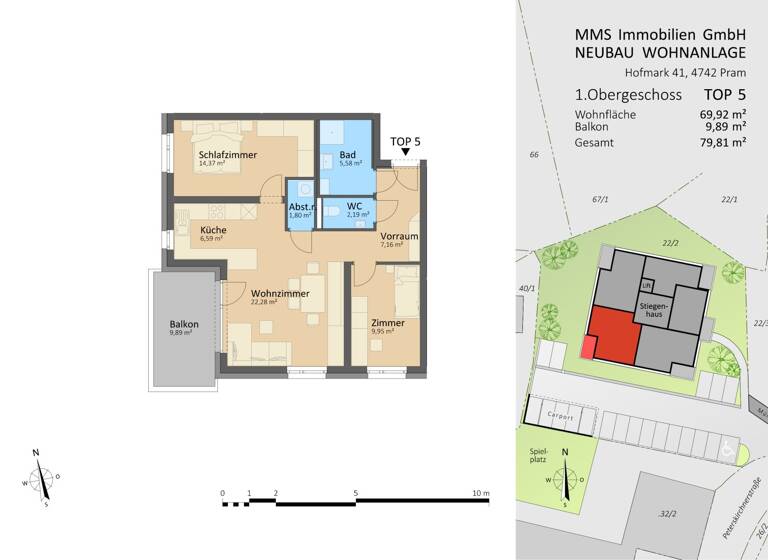 Wohnung zum Kauf provisionsfrei 273.000 € 3 Zimmer 69,9 m² Hofmark 41 Pram 4742