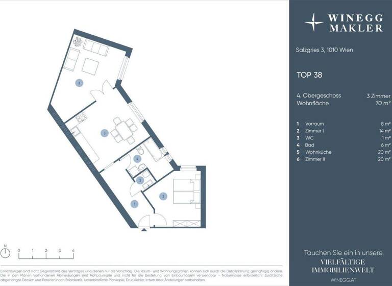 Wohnung zum Kauf - Erstbezug 890.000 € 3 Zimmer 70 m² 4. Geschoss Salzgries Wien 1010