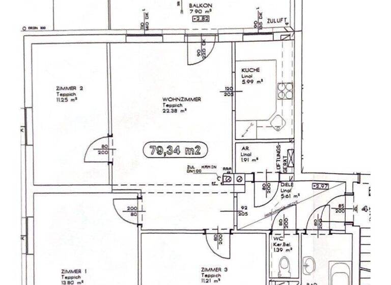 Wohnung zur Miete 653 € 79,3 m² 1. Geschoss Nöchling 3691